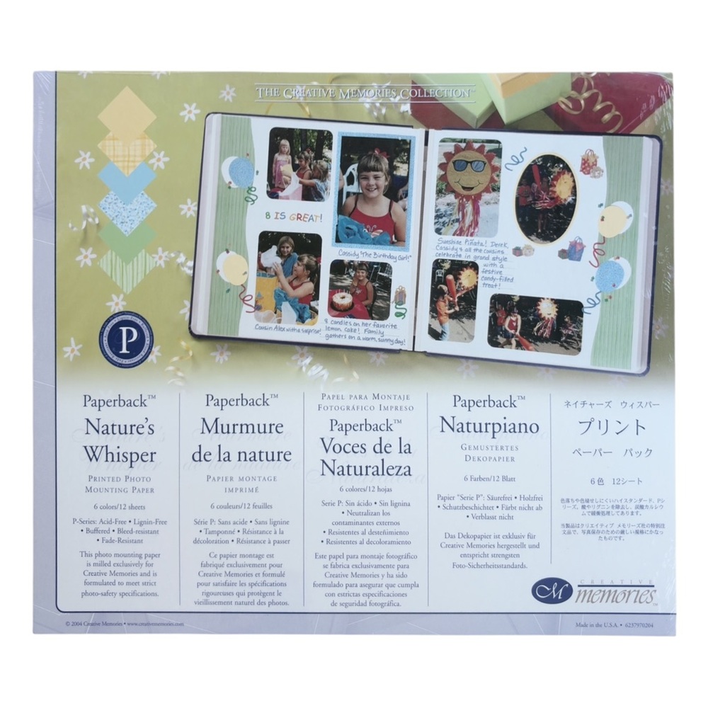 NATURE'S WHISPER Creative Memories Paper Pack 10x12 Blue Yellow Green NEW NWT